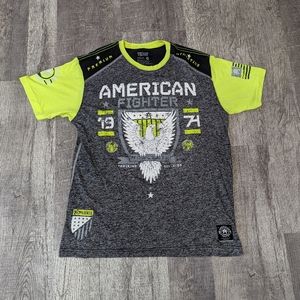 American Fighter BUCKLE Mens 2XL Neon Green, Grey, and Black T